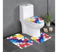 WZYWHJ Abstract Paint Splat Printing Bathroom mat Sets of 3 Bathroom Floor Mats,Non-Slip, Durable,Does Easy to Clean Suitable for Bathroom and Toilet