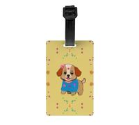 WZYWHJ Adorable Cartoon Dog Prints Luggage Bag Tags, Men's and Women's Travel Privacy Protection Labels