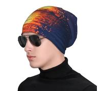 WZYWHJ Adult Fashion Knitted Hat - Soft & Comfortable Universal Beanie for Men and Women Pixel Particle Storm Picture Black