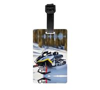 WZYWHJ Advanced Snowmobile Prints Luggage Bag Tags, Men's and Women's Travel Privacy Protection Labels