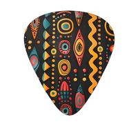 Wzywhj African Tribal Ethnic Patterns Picture Guitar Pick Easy Grip Uke Picks Comfortable Feel, Ukulele, Acoustic And Electric Guitar，Guitar Plectrums 12'S