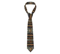 WZYWHJ African Tribal Ethnic Texture Printed Silk men's formal suit tie, suitable for daily use and business gatherings Necktie
