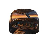 WZYWHJ Airplane Cockpit Printed Seat Head Pillowcase Car Truck General Motors Parts Protective Cover one Pack