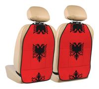WZYWHJ Albanian Flag Prints Car seat Anti Kick Storage pad 2 Pieces, Multi-Functional Storage Bag seat Protector After Installation