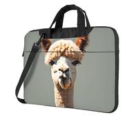 WZYWHJ Alpaca avatar Prints Laptop Bag - with Soft Interior, Multiple Pockets - Ideal for Men, Travel and Business, Black, 14 inch