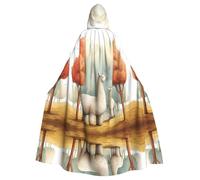 WZYWHJ Alpacas under the redwood trees Printing aldult Cosplay Poncho Hooded Cloak for men and women Halloween Party