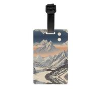 WZYWHJ Alpine Dawn Printing Luggage Bag Tags, Men's and Women's Travel Privacy Protection Labels