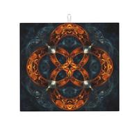 WZYWHJ Ancient element pattern Pattern Drying Mat for Kitchen : Made of sponge Water absorbent, With lanyard for hanging 18 x 16 in