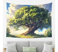 WZYWHJ Ancient oak trees towering printing Wall decoration tapestry suitable for bedroom and living room decoration arras 80x60in