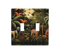 WZYWHJ Animals In The Rainforest Printed Decorative Wall Plate 4.5x4.5 Inches Durable and Stylish for Residential and Commercial Areas