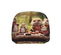 WZYWHJ Animals on a Picnic Picture Seat Head Pillowcase Car Truck General Motors Parts Protective Cover one Pack