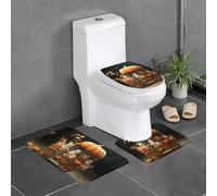 WZYWHJ Animals on The Pumpkin Carriage Printing Bathroom mat Sets of 3 Bathroom Floor Mats,Non-Slip, Durable,Does Easy to Clean Suitable for Bathroom and Toilet