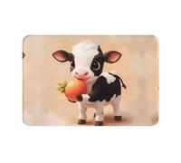 WZYWHJ Anti-Slip Doormat 16 x 24 in Floor mat Rugs Easy to Clean Suitable for Front Door, Living Room, Bathroom Cute Little Cow Pattern