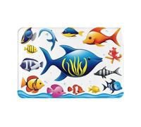 WZYWHJ Anti-Slip Doormat 16 x 24 in Floor mat Rugs Easy to Clean Suitable for Front Door, Living Room, Bathroom sea Water Animals Printing