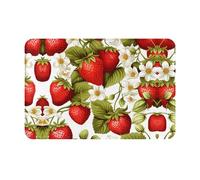 WZYWHJ Anti-Slip Doormat 16 x 24 in Floor mat Rugs Easy to Clean Suitable for Front Door, Living Room, Bathroom Strawberry Pattern Picture