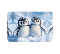 WZYWHJ Anti-Slip Doormat 16 x 24 in Floor mat Rugs Easy to Clean Suitable for Front Door, Living Room, Bathroom A Pair of Little Penguins Pattern
