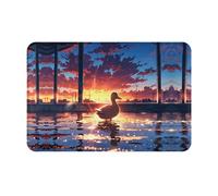 WZYWHJ anti-slip Doormat 16 x 24 in floor mat rugs easy to clean Suitable for front door, living room, bathroom Lucky Duck Picture