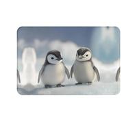 WZYWHJ Anti-Slip Doormat 16 x 24 in Floor mat Rugs Easy to Clean Suitable for Front Door, Living Room, Bathroom Cute Little Penguin Pattern