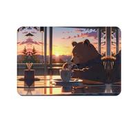 WZYWHJ Anti-Slip Doormat 16 x 24 in Floor mat Rugs Easy to Clean Suitable for Front Door, Living Room, Bathroom Bear and Sunset Pattern