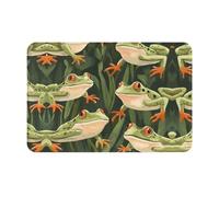 WZYWHJ Anti-Slip Doormat 16 x 24 in Floor mat Rugs Easy to Clean Suitable for Front Door, Living Room, Bathroom Naughty Frog Picture