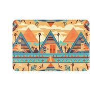 WZYWHJ Anti-Slip Doormat 16 x 24 in Floor mat Rugs Easy to Clean Suitable for Front Door, Living Room, Bathroom Circular Triangle Architecture Pattern