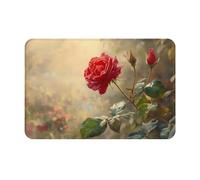 WZYWHJ anti-slip Doormat 16 x 24 in floor mat rugs easy to clean Suitable for front door, living room, bathroom Roses are gorgeous Picture
