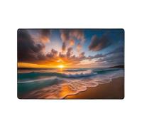 WZYWHJ anti-slip floor mat carpet Beach Maui Hawaii Sunset Sea Waves Clouds Pattern soft and comfortable good water absorption sizeName for living room and balcony