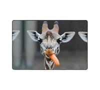 WZYWHJ anti-slip floor mat carpet Giraffe eating carrots Pattern soft and comfortable good water absorption sizeName for living room and balcony