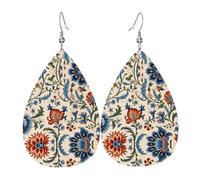 WZYWHJ antique orientalist art Picture Ladies' leather earrings, simple water droplet pendant, fashionable holiday gift