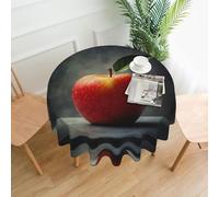 WZYWHJ Apple in The Sketch Printing Round Decorative Tablecloth 60 in can be Washed and reused for Round Dining Table