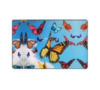 WZYWHJ Area Rugs,Living Room Floor Mats Runner Rug Non-Skip Nursery Mat Playing Carpet 60 x 39 inch Butterflies flying Pattern