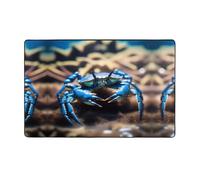 WZYWHJ Area Rugs,Living Room Floor Mats Runner Rug Non-Skip Nursery Mat Playing Carpet 60 x 39 inch Big Sea Blue Crab Printed