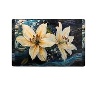WZYWHJ Area Rugs,Living Room Floor Mats Runner Rug Non-Skip Nursery Mat Playing Carpet 60 x 39 inch Pure lily blooms Picture
