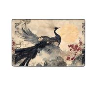 WZYWHJ Area Rugs,Living Room Floor Mats Runner Rug Non-Skip Nursery Mat Playing Carpet 60 x 39 inch Ink Phoenix Picture