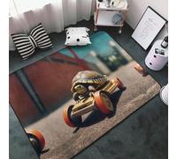 WZYWHJ Area Rugs, Living Room Floor Mats Runner Rug Non-Skip Nursery Mat Playing Carpet 60 x 39 inch Little turtle on a toy car Printed