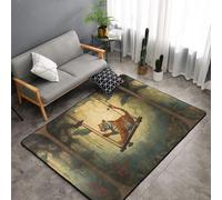 WZYWHJ Area Rugs, Living Room Floor Mats Runner Rug Non-Skip Nursery Mat Playing Carpet 60 x 39 inch Little tiger on the swing Printed