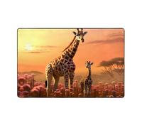 WZYWHJ Area Rugs, Living Room Floor Mats Runner Rug Non-Skip Nursery Mat Playing Carpet 60 x 39 inch giraffe mum and baby Printed