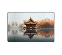 WZYWHJ Area Rugs, Living Room Floor Mats Runner Rug Non-Skip Nursery Mat Playing Carpet 60 x 39 inch Small pavilion on the lake Printed