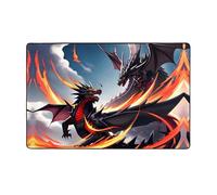 WZYWHJ Area Rugs,Living Room Floor Mats Runner Rug Non-Skip Nursery Mat Playing Carpet 60 x 39 inch Double Dragon Battle Picture