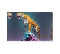WZYWHJ Area Rugs,Living Room Floor Mats Runner Rug Non-Skip Nursery Mat Playing Carpet 60 x 39 inch Dali's Melting Tiger Prints