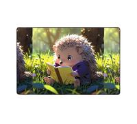 WZYWHJ Area Rugs,Living Room Floor Mats Runner Rug Non-Skip Nursery Mat Playing Carpet 60 x 39 inch Little hedgehog reading Picture
