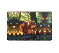 WZYWHJ Area Rugs,Living Room Floor Mats Runner Rug Non-Skip Nursery Mat Playing Carpet 60 x 39 inch Little Squirrel Picking Pine Cones Picture