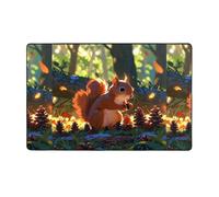 WZYWHJ Area Rugs,Living Room Floor Mats Runner Rug Non-Skip Nursery Mat Playing Carpet 60 x 39 inch Little squirrel picking pine cones Picture