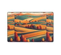 WZYWHJ Area Rugs,Living Room Floor Mats Runner Rug Non-Skip Nursery Mat Playing Carpet 60 x 39 inch Retro geometry, autumn fields Picture