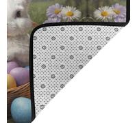WZYWHJ Area Rugs, Living Room Floor Mats Runner Rug Non-Skip Nursery Mat Playing Carpet 60 x 39 inch Little white rabbit and Easter eggs Printed