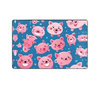WZYWHJ Area Rugs,Living Room Floor Mats Runner Rug Non-Skip Nursery Mat Playing Carpet 60 x 39 inch Smile Pink Pig Printing