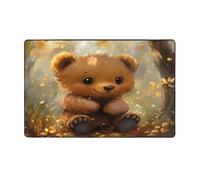 WZYWHJ Area Rugs, Living Room Floor Mats Runner Rug Non-Skip Nursery Mat Playing Carpet 60 x 39 inch Little bear under the shiny leaves Printing
