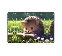 WZYWHJ Area Rugs,Living Room Floor Mats Runner Rug Non-Skip Nursery Mat Playing Carpet 60 x 39 inch Hedgehog Reading Seriously Picture