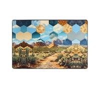 WZYWHJ Area Rugs,Living Room Floor Mats Runner Rug Non-Skip Nursery Mat Playing Carpet 60 x 39 inch Desert Hexagon Pattern