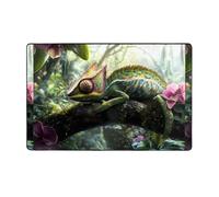 WZYWHJ Area Rugs,Living Room Floor Mats Runner Rug Non-Skip Nursery Mat Playing Carpet 60 x 39 inch Quiet Chameleon Picture